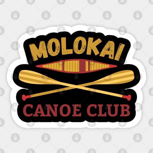 Molokai Hawaii Canoe Club River paddling Summer Vacation Sticker by Swagmart